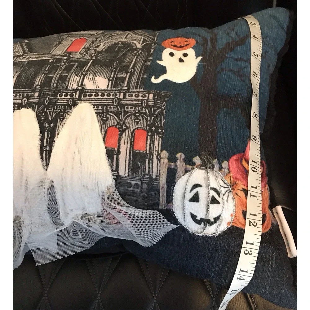 Halloween Novogratz Decorative Pillow Haunted‎ House Ghost Wedding Pumpkin 3D